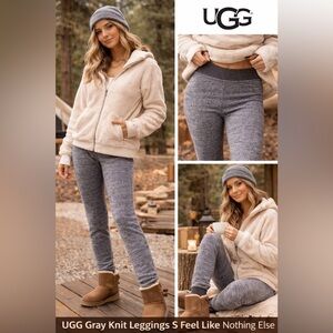 UGG Gray Knit Leggings with Cozy Elastic Waistband Size Small